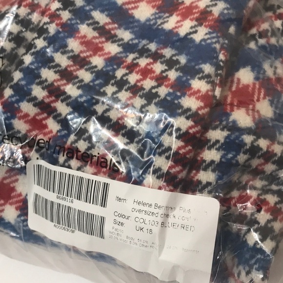 Asos Curve check coat in wool blend 14 - Picture 5 of 10